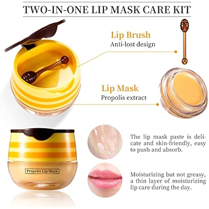 LSxia 2 PCS BEE HONEY LIP BALM HONEY POT, BEE HONEY LIP MASK, REDUCES LIP LINES, HYDRATE & MOISTURIZING LIP SKIN CARE, PREVENTION DRY CRACKED LIPS, BEE HONEY LIP BALM FOR LIP REPAIR TREATMENT - Image 3
